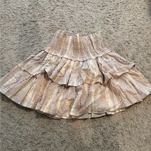 By Together Cream and Purple Ruffled Mini Skirt